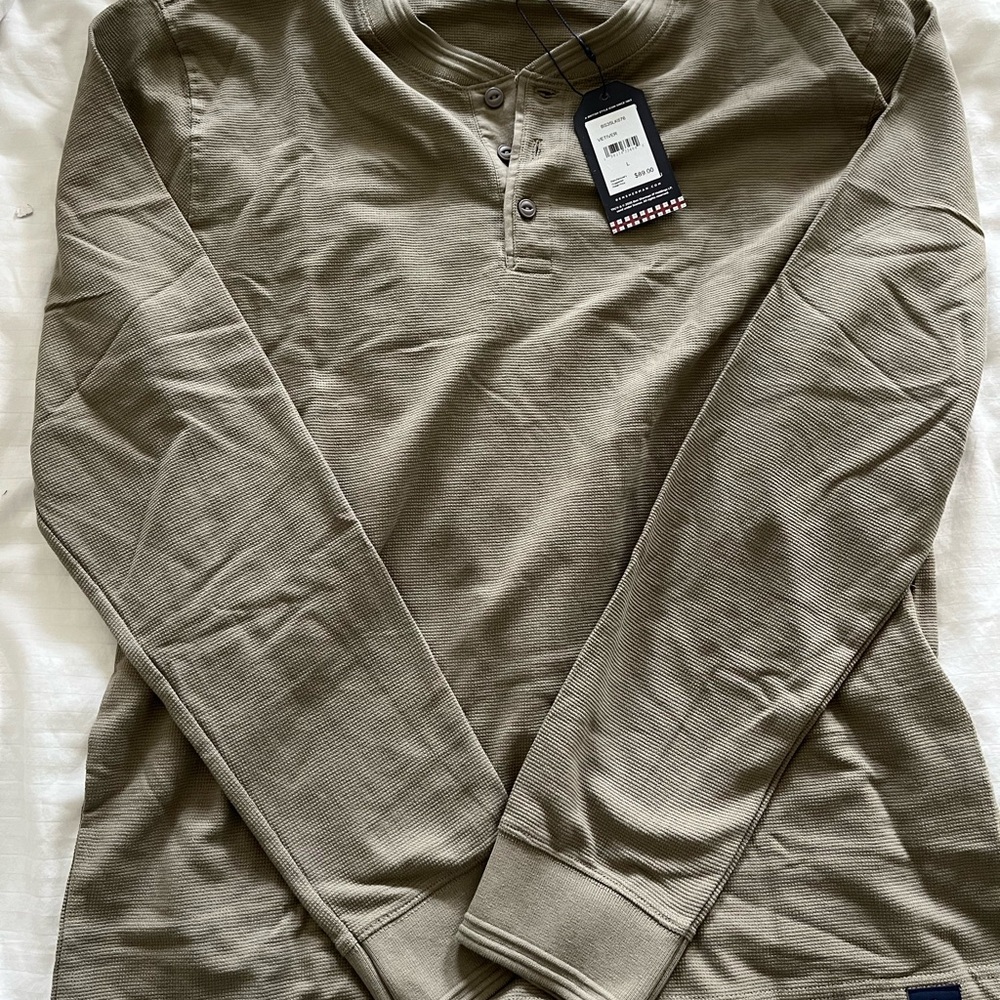 NWT Ben Sherman Olive Long Sleeve Henley